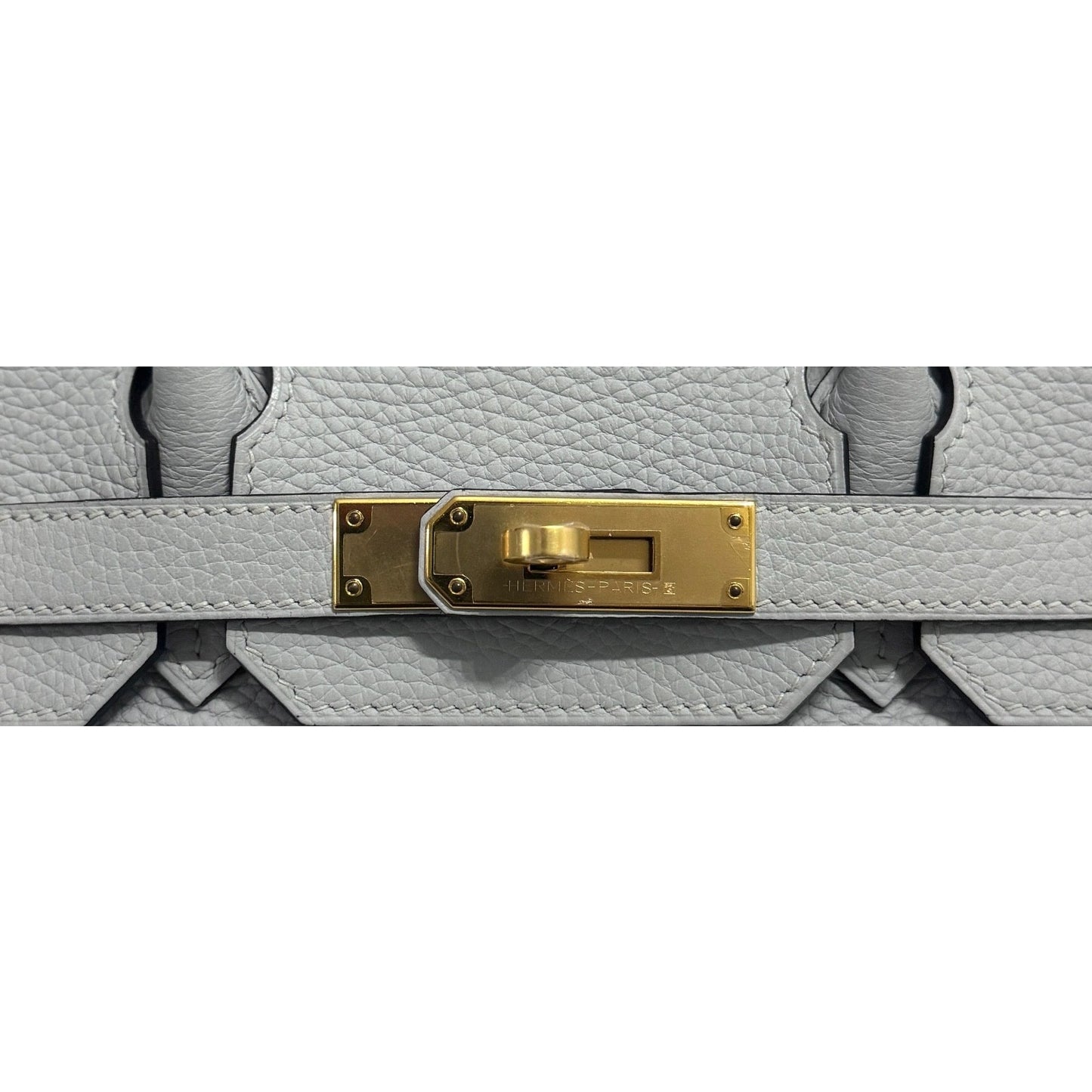 Hermes Birkin 30 Bleu Pale Blue Gray Leather Gold Hardware