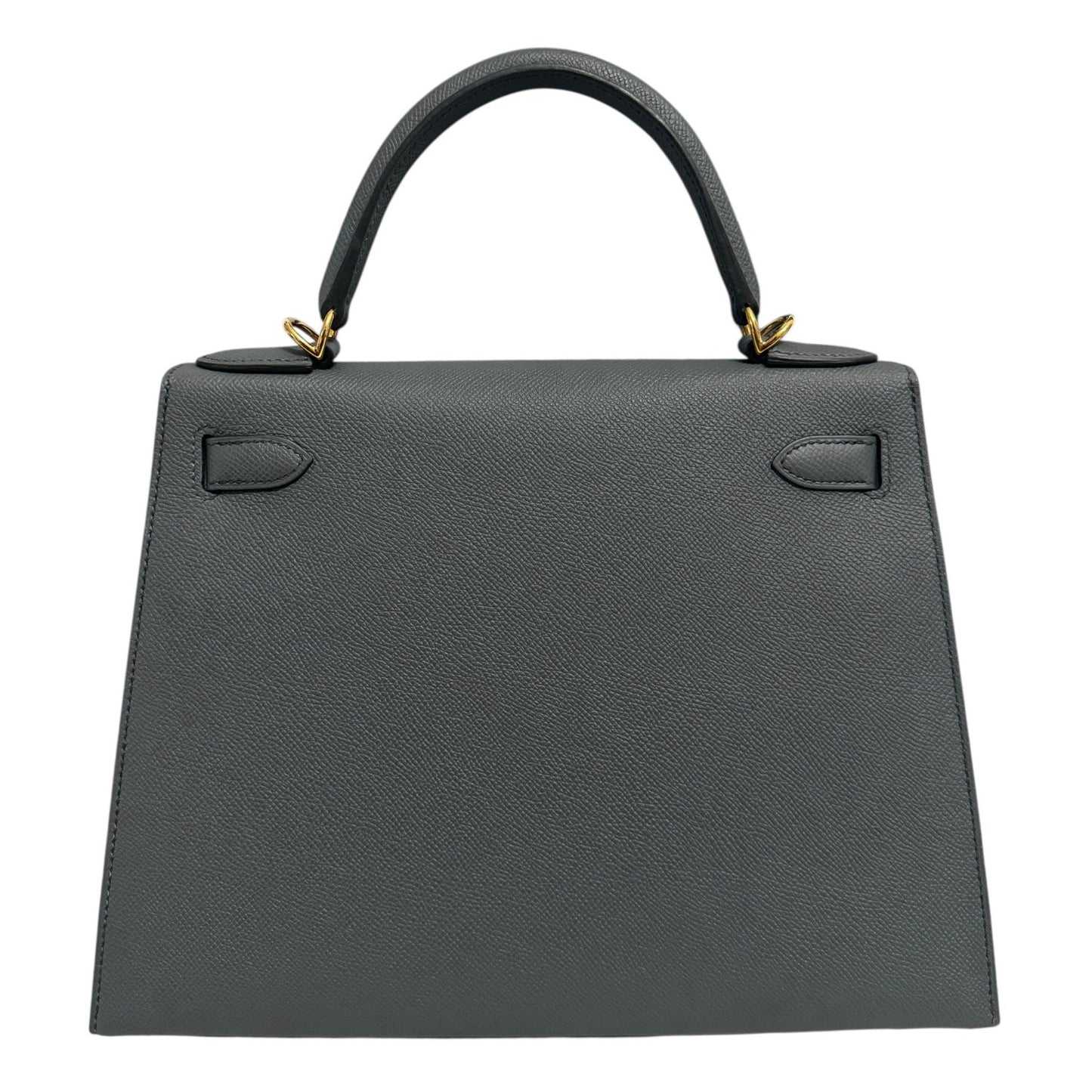 Hermes Kelly 28 Sellier Vert Amande Gray Green Epsom Leather Gold Hardware RARE