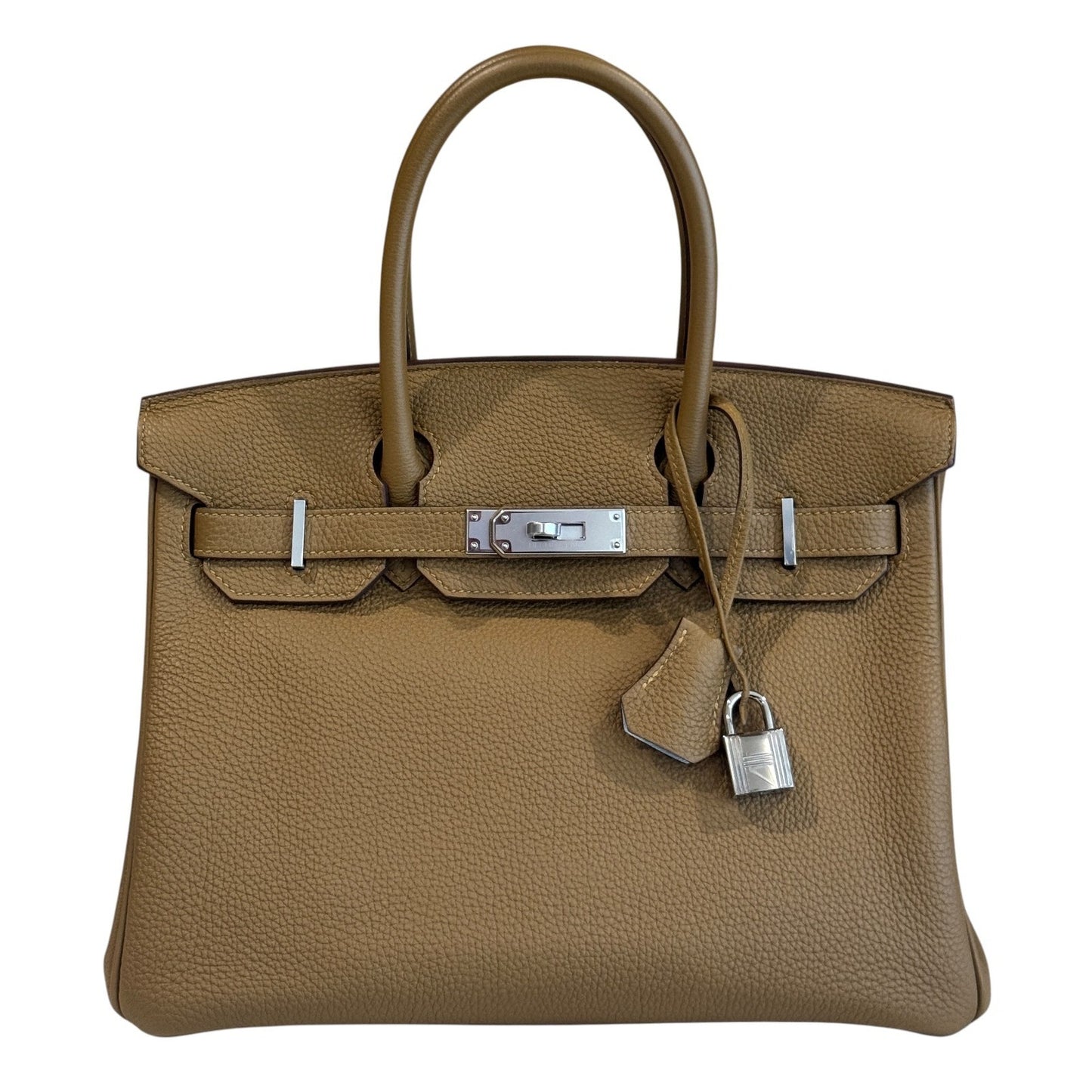 Hermes Birkin 30 Verso Bronze Dore Blue Brume Togo Leather Palladium Hardware