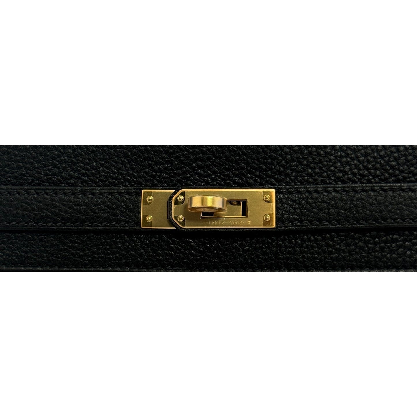 Hermes Kelly 25 Black Noir Togo Leather Gold Hardware RARE