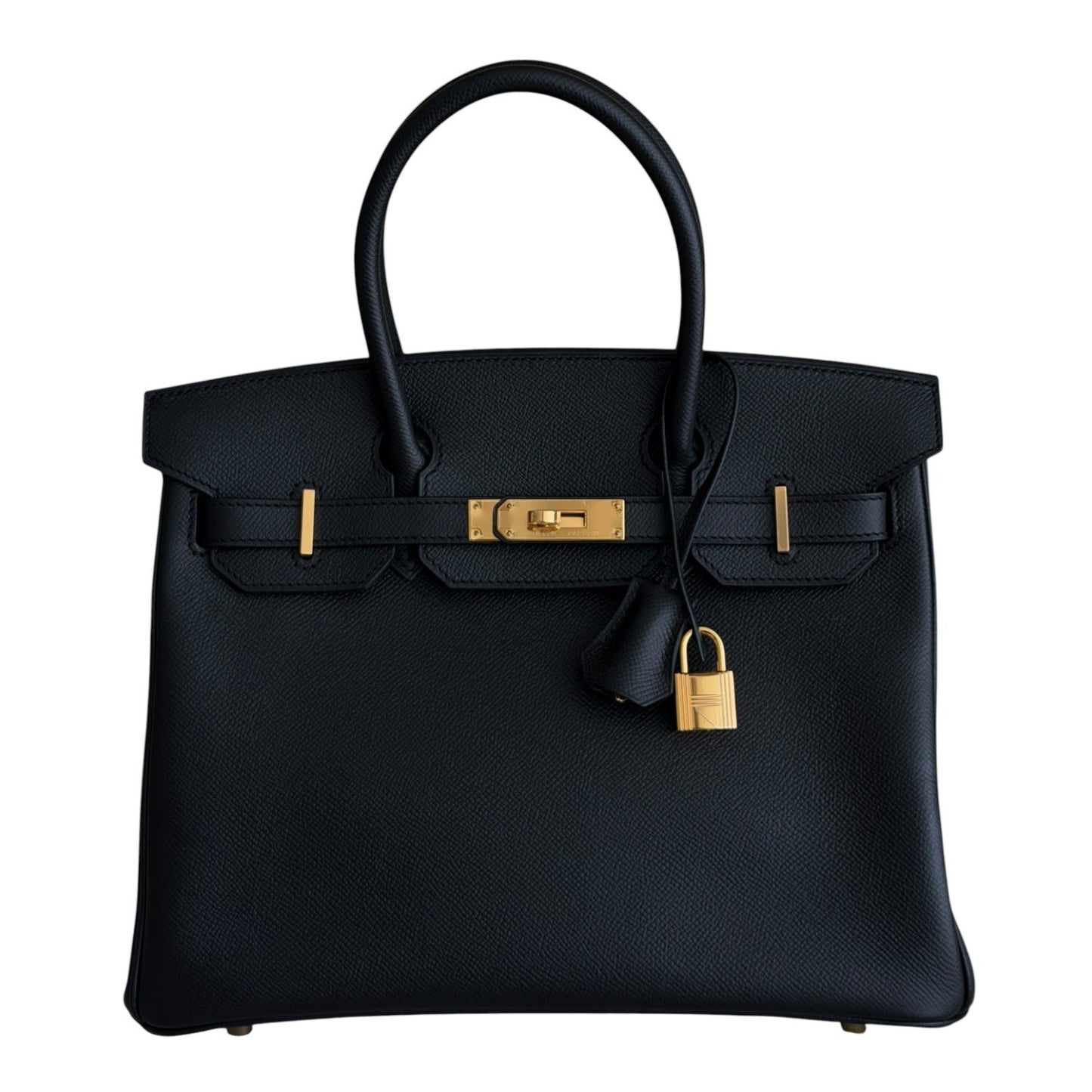 Hermes Birkin 30 Black Noir Epsom Leather Gold Hardware RARE