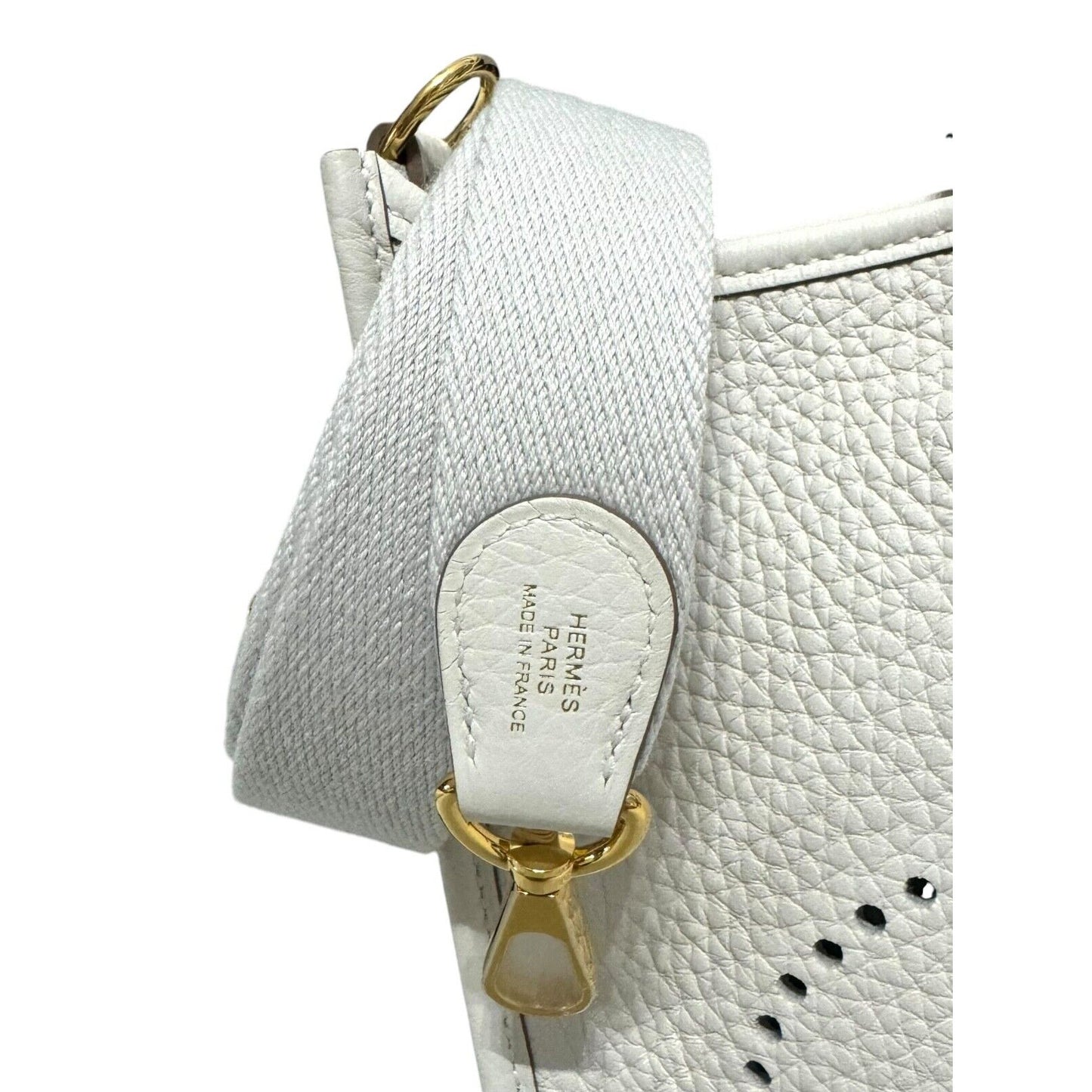 Hermes Mini Evelyne TPM GRIS PALE Gray Gold Hardware 2023