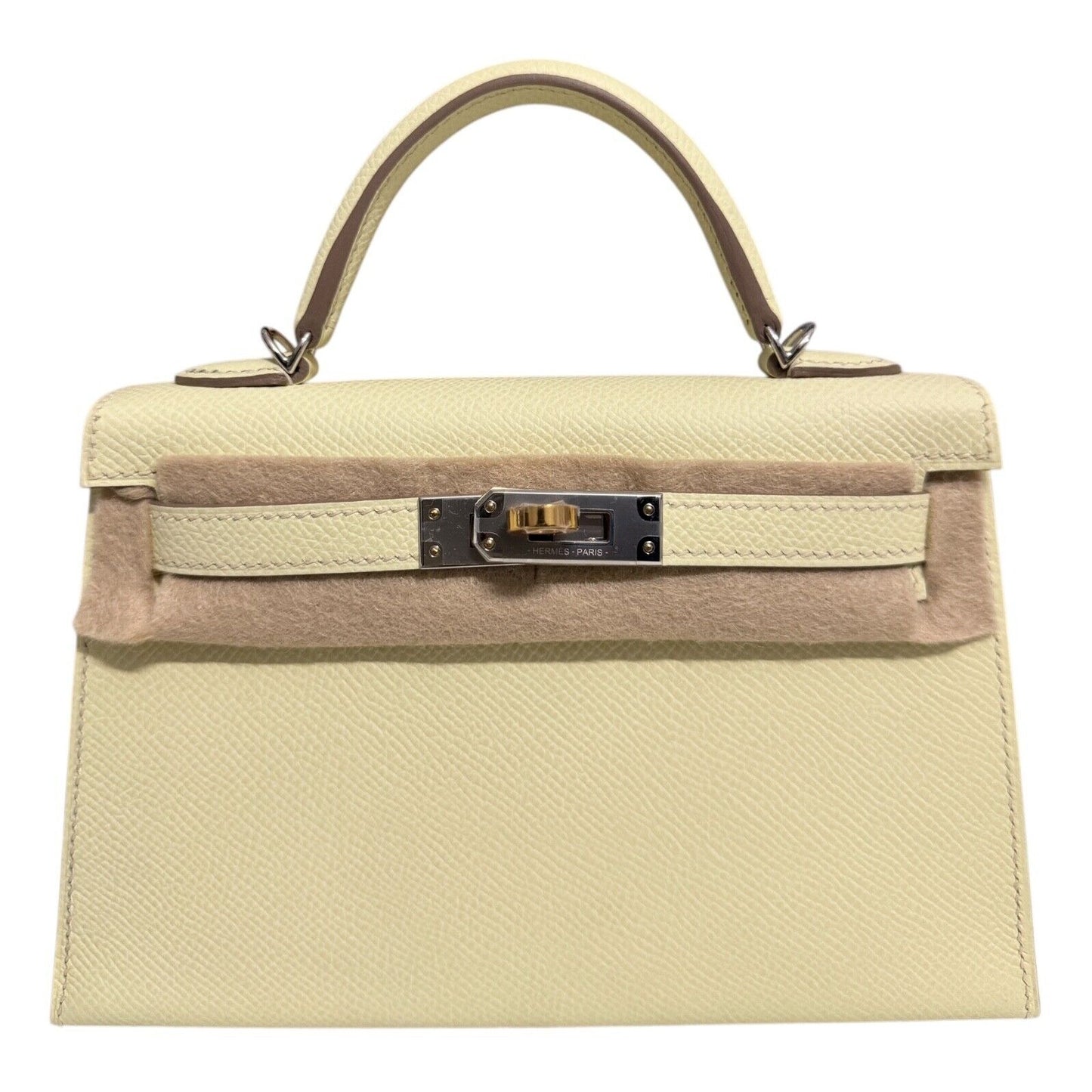 Hermes Kelly Mini 20 Jaune Milton Yellow Epsom Leather Electrum Hardware RARE