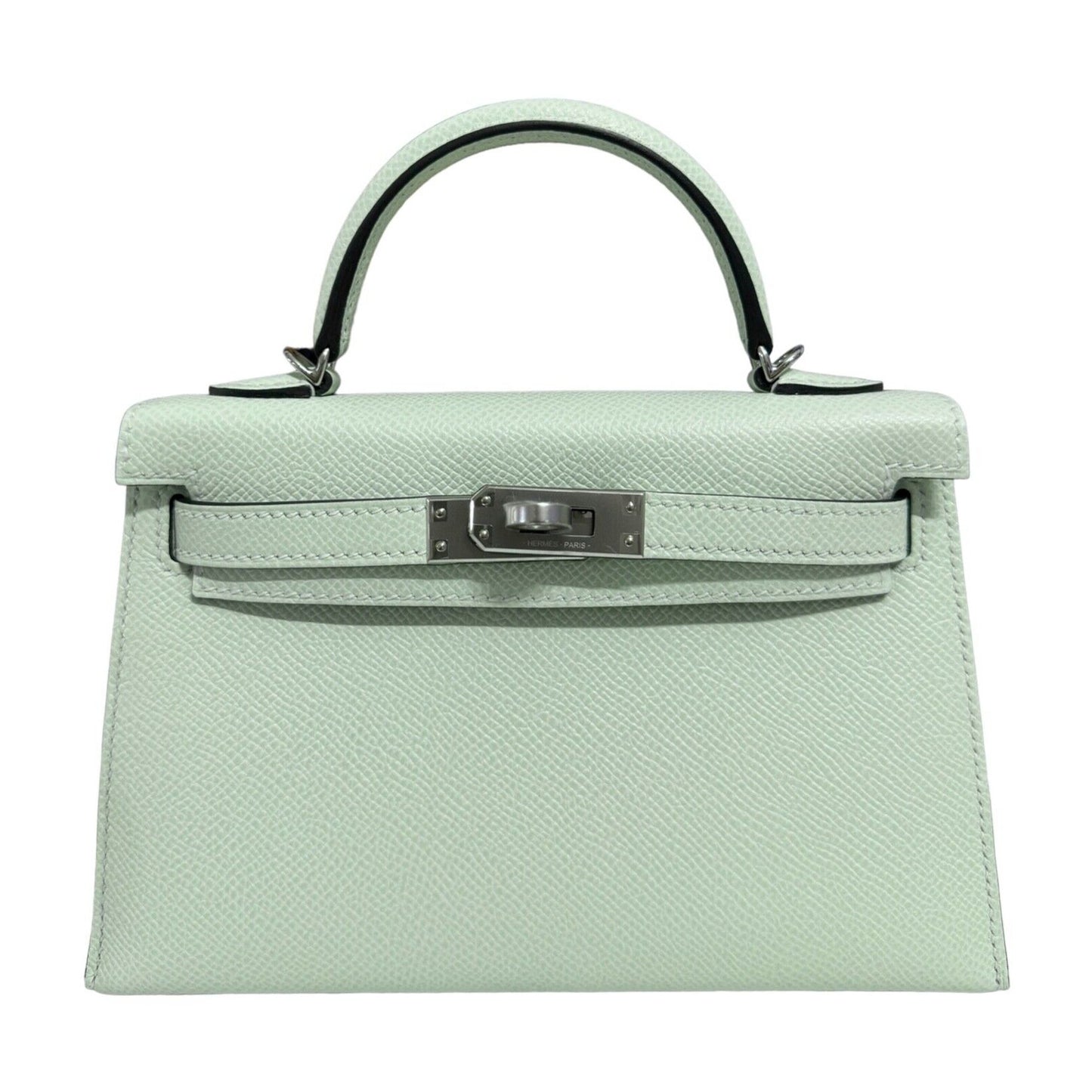 Hermes Kelly Mini 20 Vert Fizz Green Epsom Leather Palladium Hardware RARE