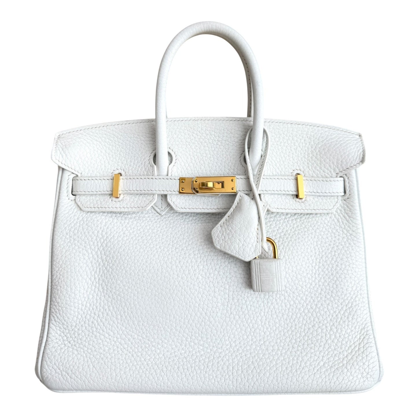 Hermes Birkin 25 White Blanc Leather Gold Hardware Rare