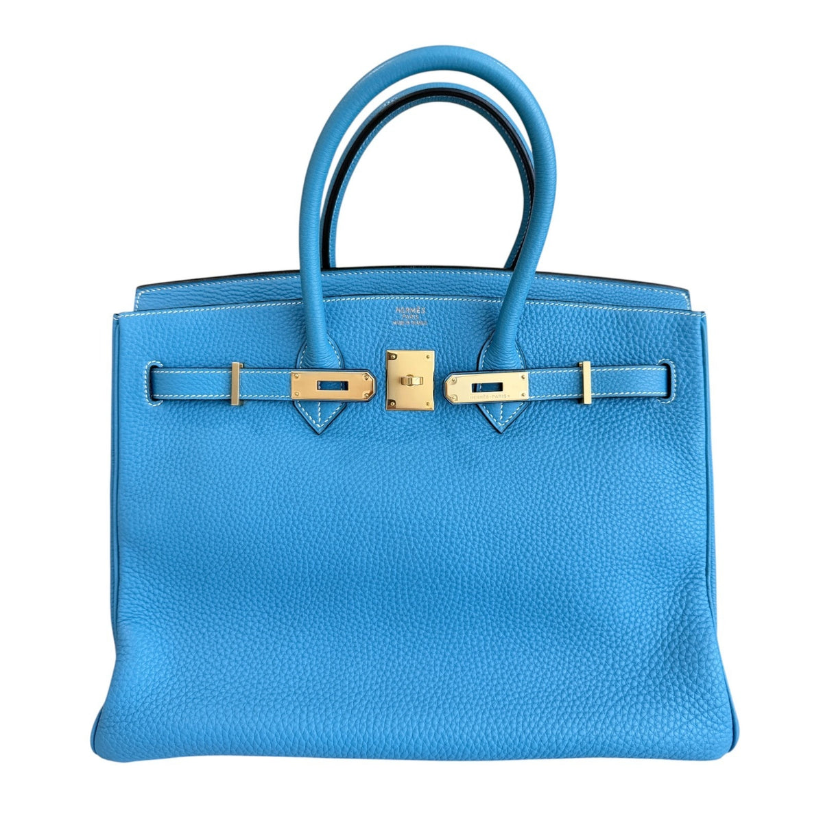 Hermes Birkin 35 Blue Jean Togo Leather Gold Hardware RARE