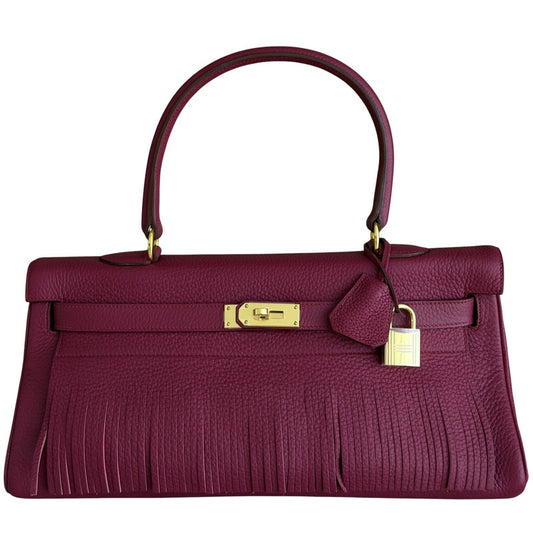 Hermes Birkin Shoulder JPG 42 Fringe Ruby Red Leather Gold Hardware RARE