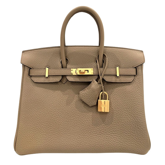 Hermes Birkin 25 Beige Marfa Togo Leather Gold Hardware NEW