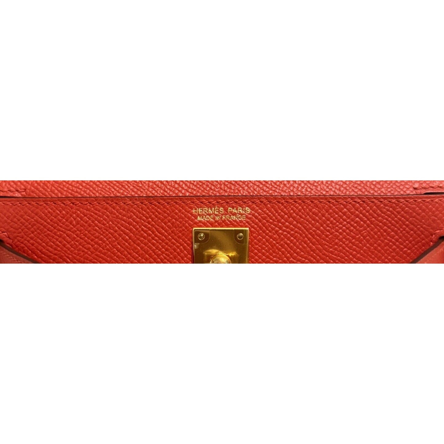 Hermes Kelly Mini 20 Capucine Prange Red Epsom Leather Gold Hardware