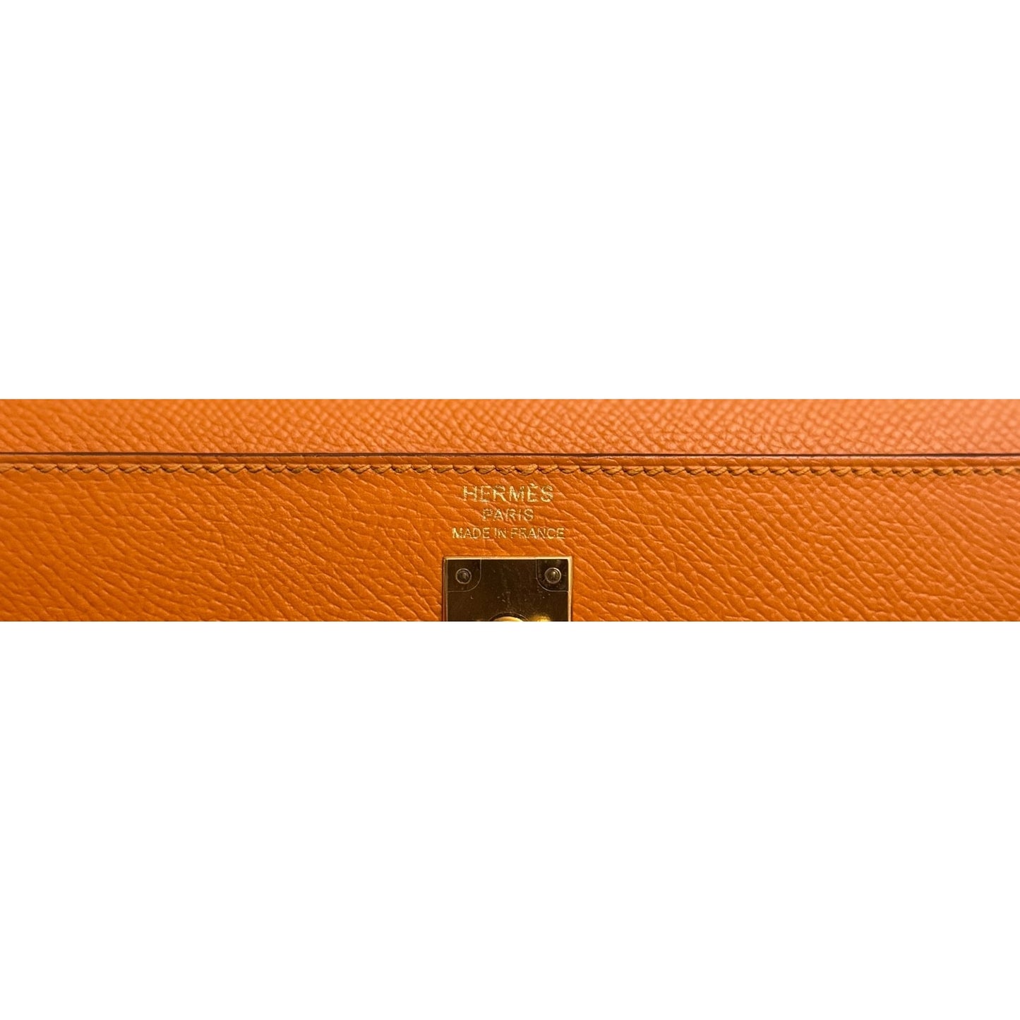 Hermes Kelly 25 Sellier Apricot Orange Epsom Leather Gold Hardware