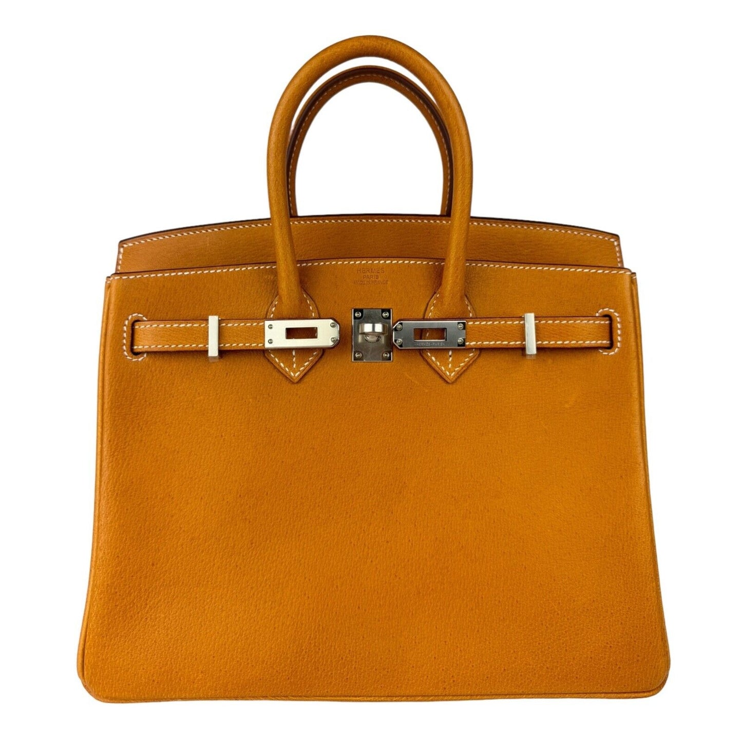 Hermes Birkin 25 Gold Tan Toffee Peau Porc Leather Palladium Hardware ULTRA RARE