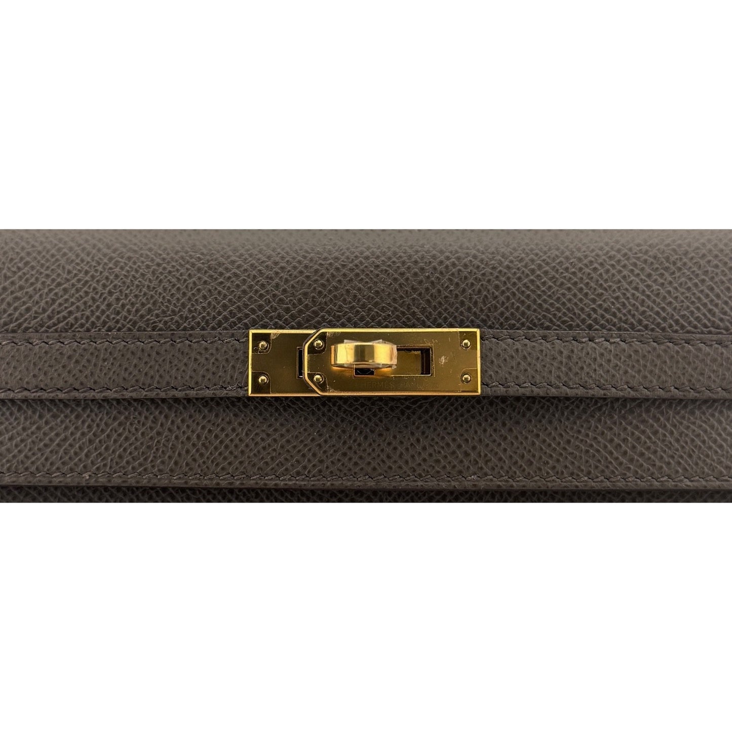 Hermes Kelly 25 Sellier Etain Gray Epsom Leather Gold Hardware