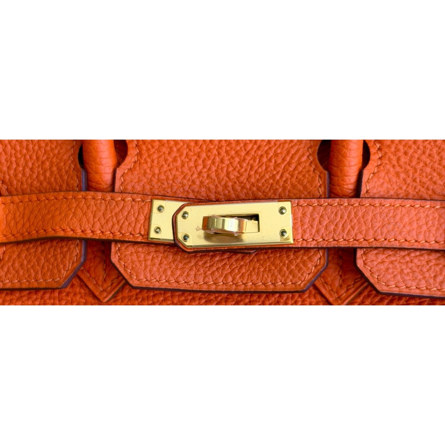 Hermes Birkin 25 Orange Togo Leather Gold Hardware