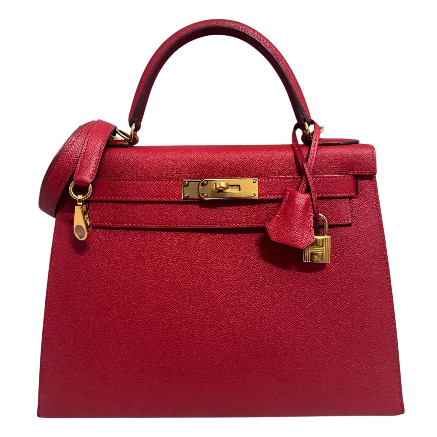 Hermes Kelly 28 Sellier Rouge Casaque Red Epsom Leather Gold Hardware