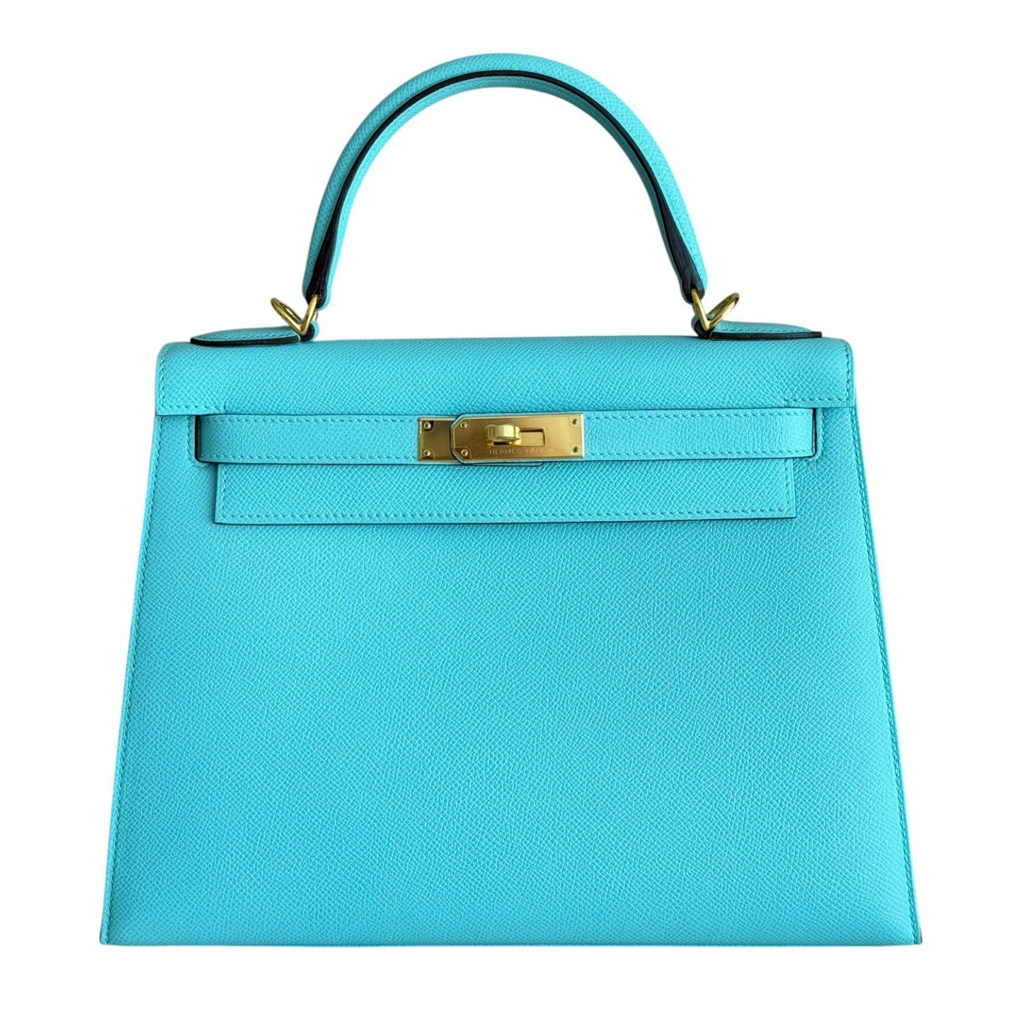 Hermes Kelly 28 Sellier Blue Atoll Epsom Leather Gold Hardware
