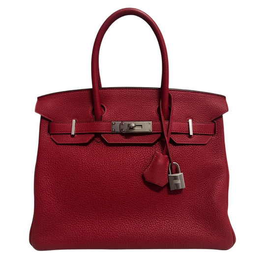 Hermes Birkin 30 Verso Rouge Casaque & Rouge H Togo Leather Palladium Hardware