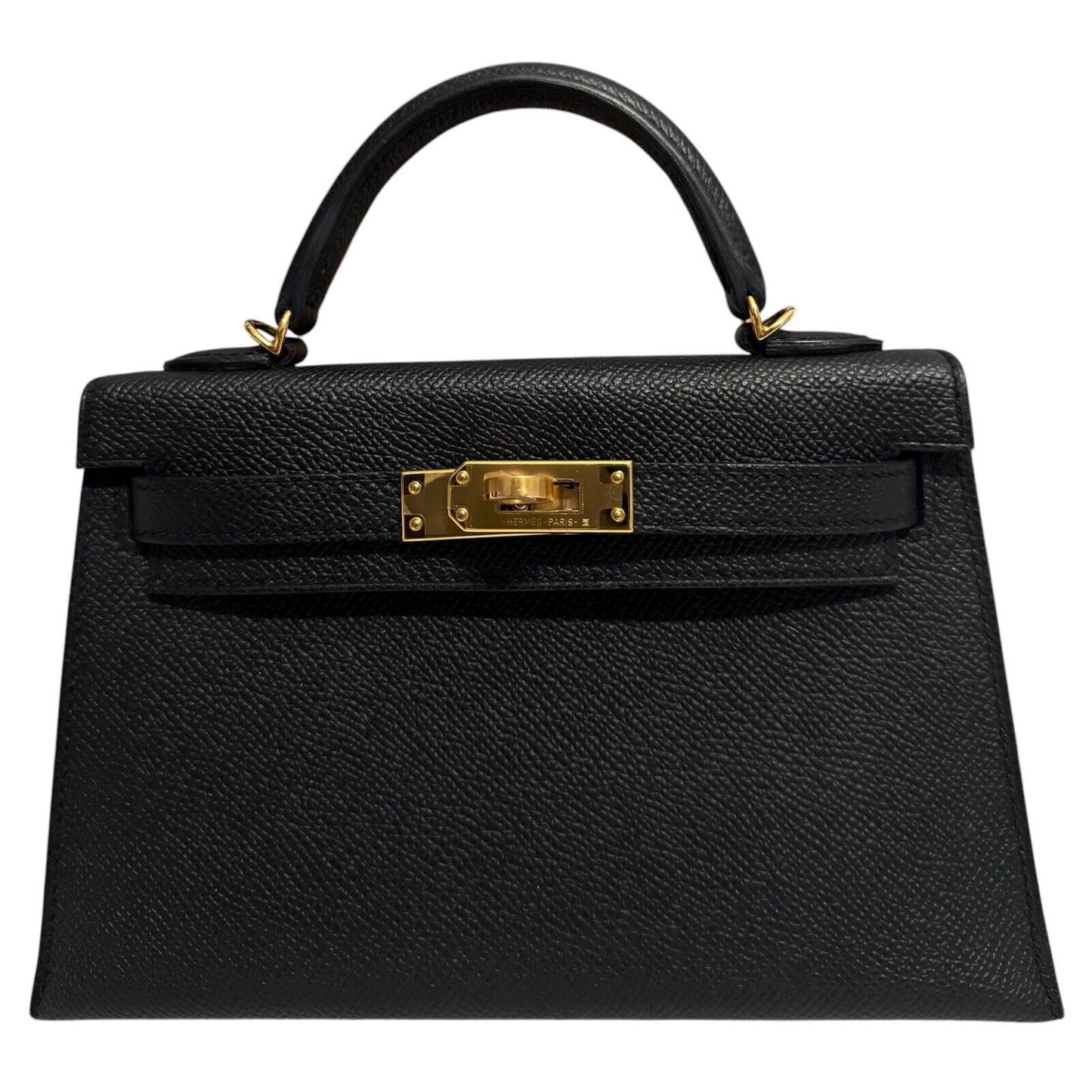 Hermes Kelly Mini 20 Black Noir Epsom Leather Gold Hardware