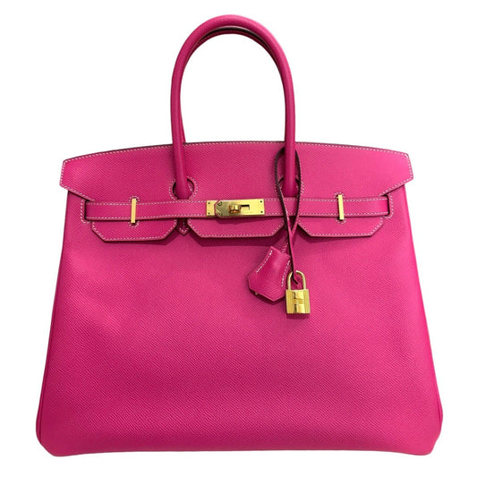 Hermes Birkin 35 Rose Tyrien Pink Epsom Leather Gold Hardware Handbag