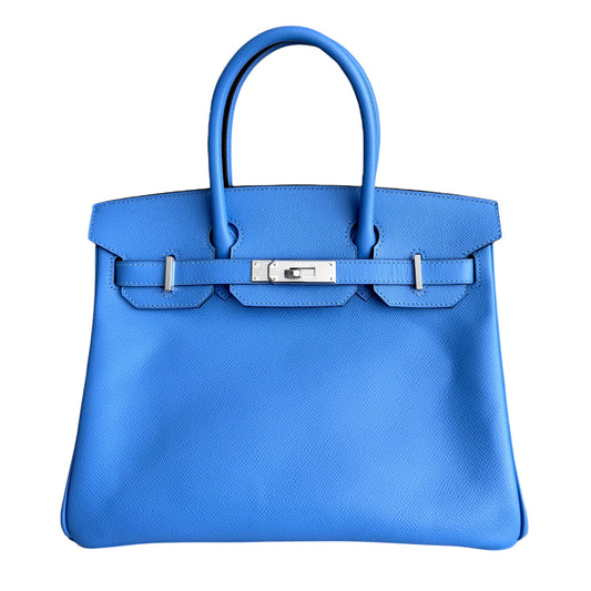 Hermes Birkin 30 Blue Paradise Epsom Leather Palladium Hardware