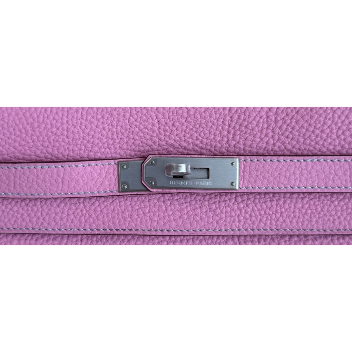 Hermes Kelly 35 Special Order Bubblegum Gray Togo Leather Brushed Palladium