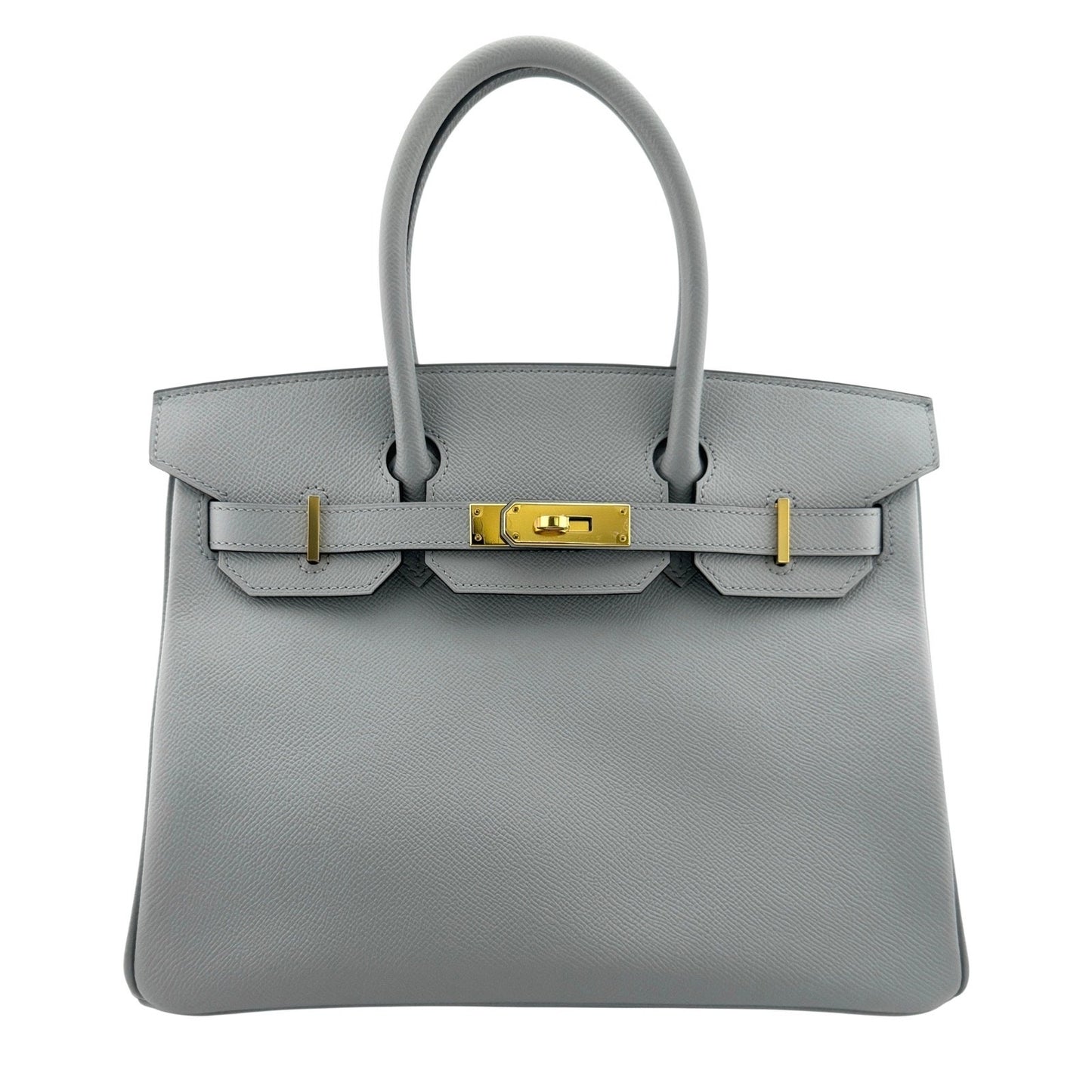 Hermes Birkin 30 Blue Glacier Gray Epsom Leather Gold Hardware RARE