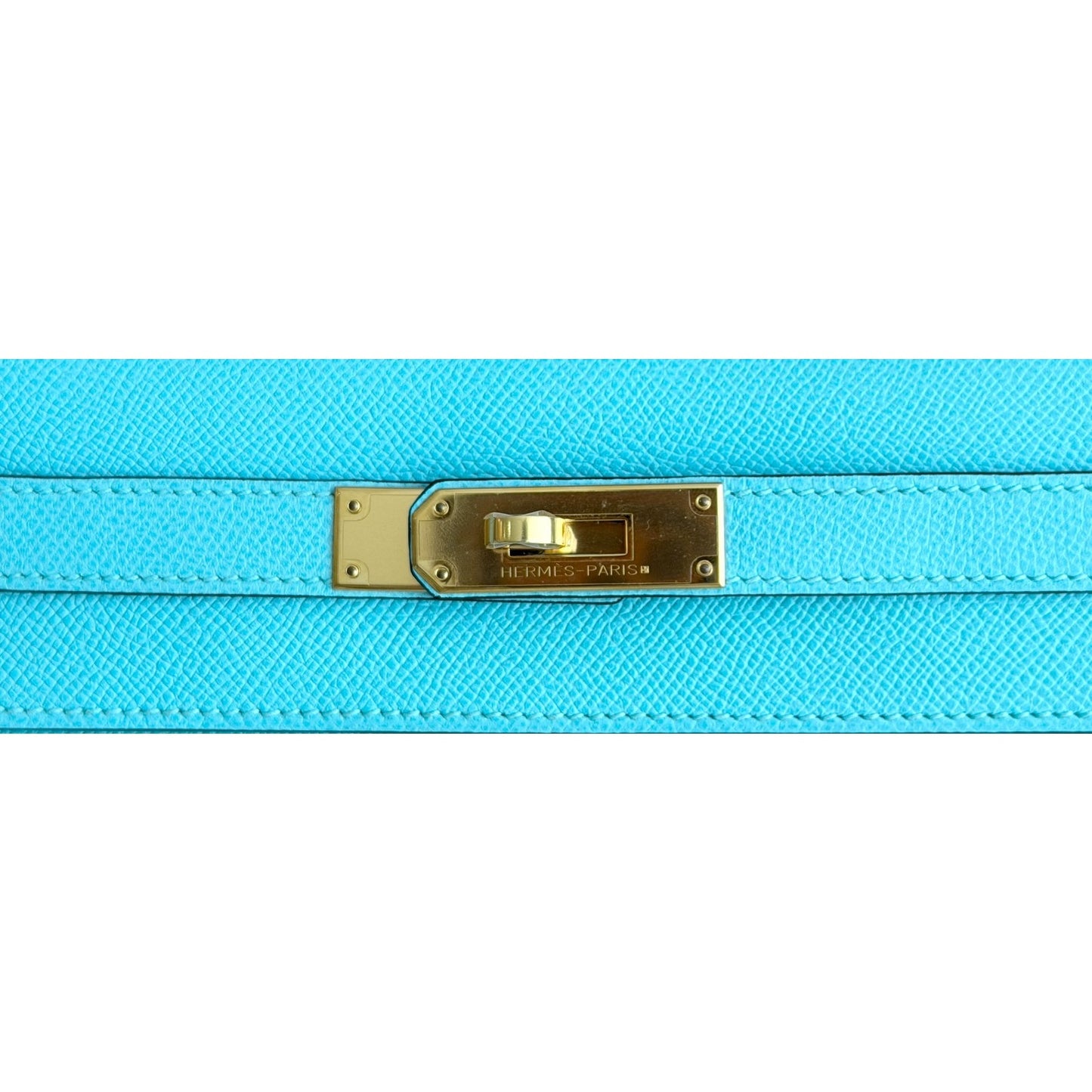 Hermes Kelly 28 Sellier Blue Atoll Epsom Leather Gold Hardware
