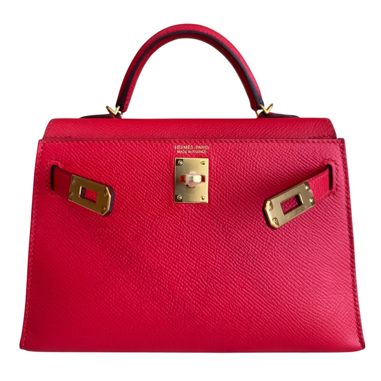 Hermes Kelly Mini 20 Rouge de Coeur Red Epsom Leather Gold Hardware RARE