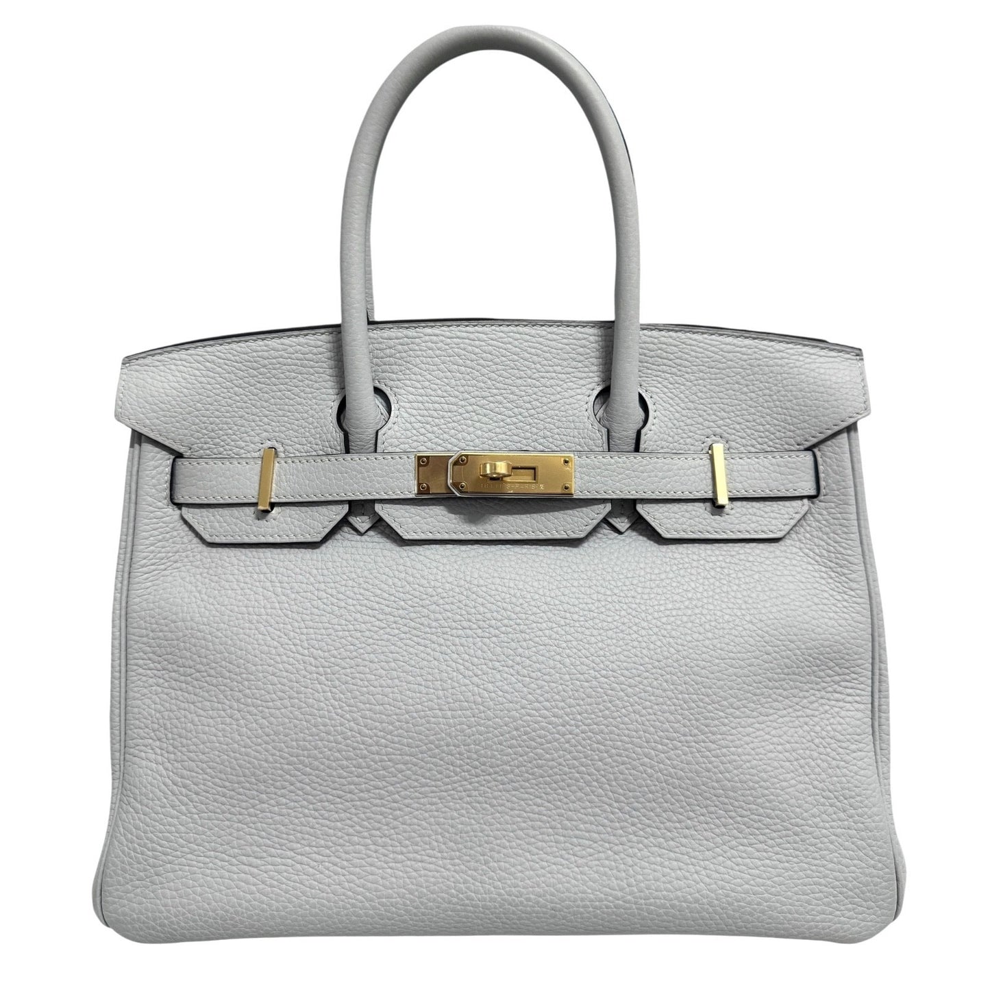 Hermes Birkin 30 Bleu Pale Blue Gray Leather Gold Hardware