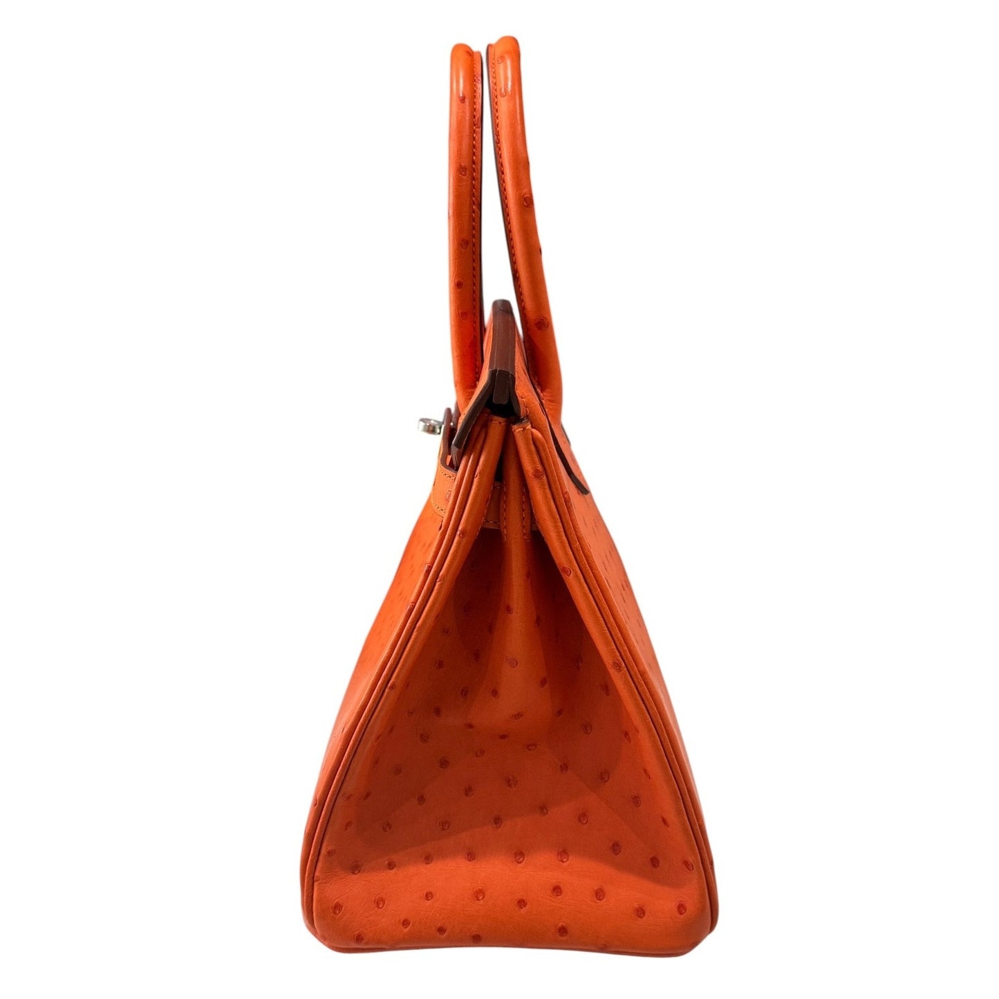 Hermes Birkin 30 Ostrich Tangerine Orange Leather Palladium Hardware RARE