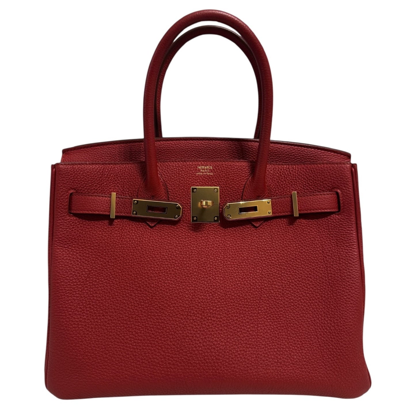 Hermes Birkin 30 Rouge Vif Red Togo Leather Gold Hardware