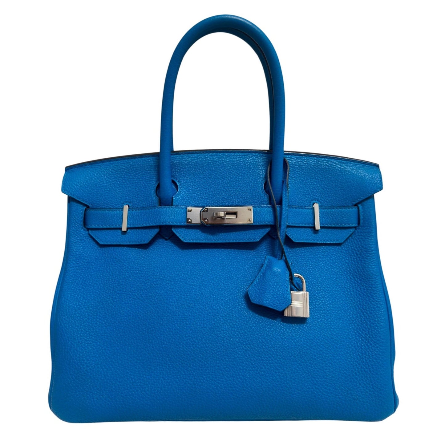 Hermes Birkin 30 Verso Blue Zanzibar Malachite Togo Leather Palladium Hardware