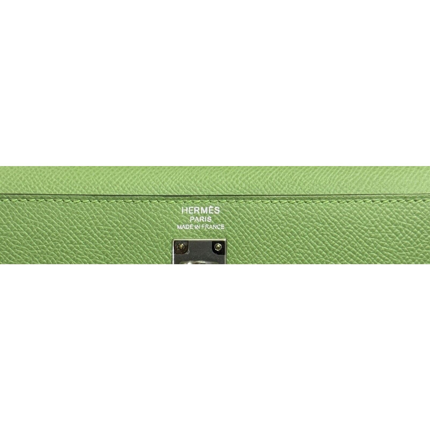 Hermes Kelly 25 Sellier Vert Criquet Green Epsom Leather Palladium Hardware