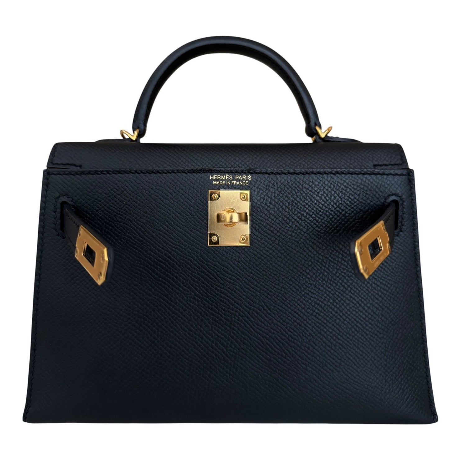 Hermes Kelly Mini 20 Black Noir Epsom Leather Gold Hardware