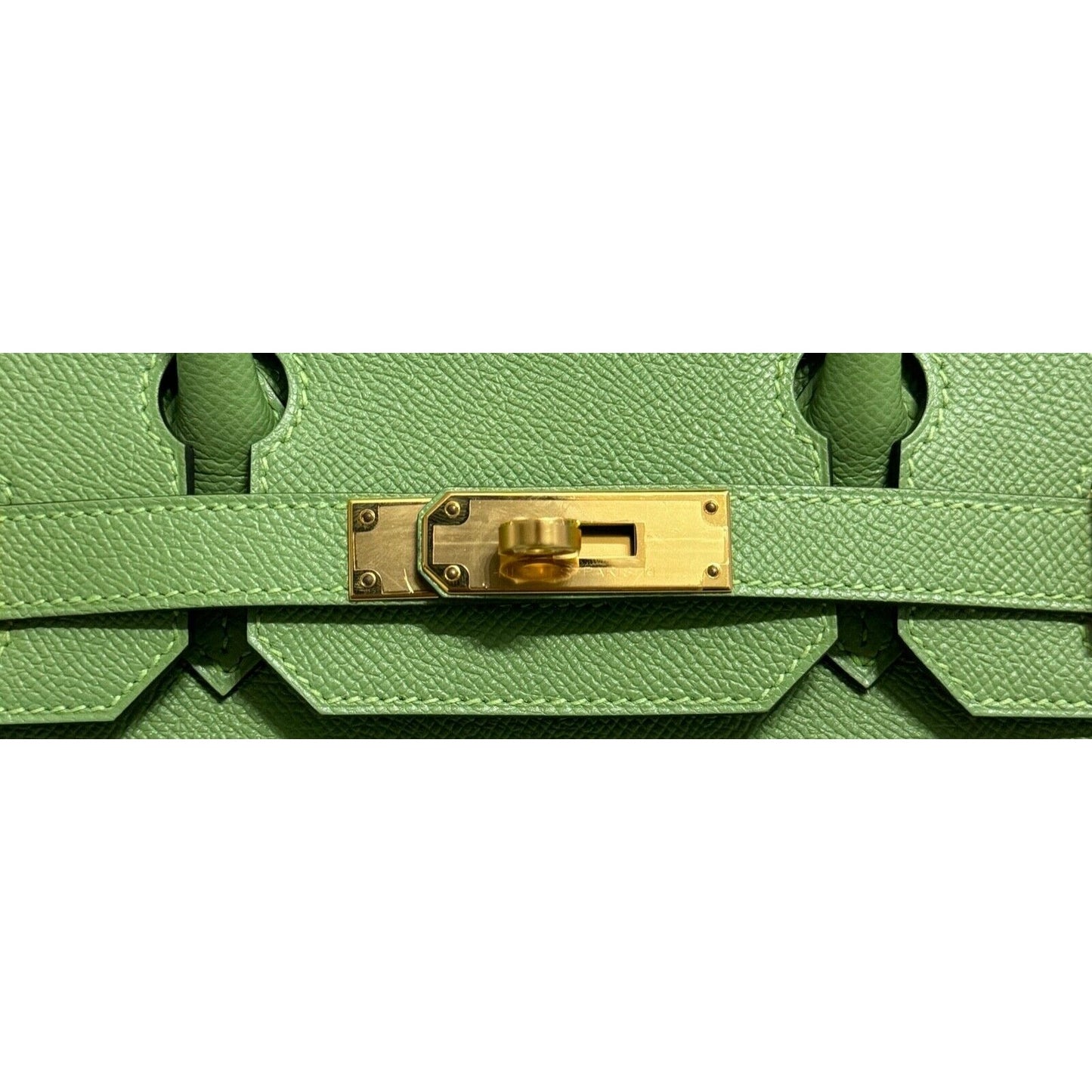 Hermes Birkin 30 Sellier Vert Criquet Green Epsom Leather Gold Hardware Handbag