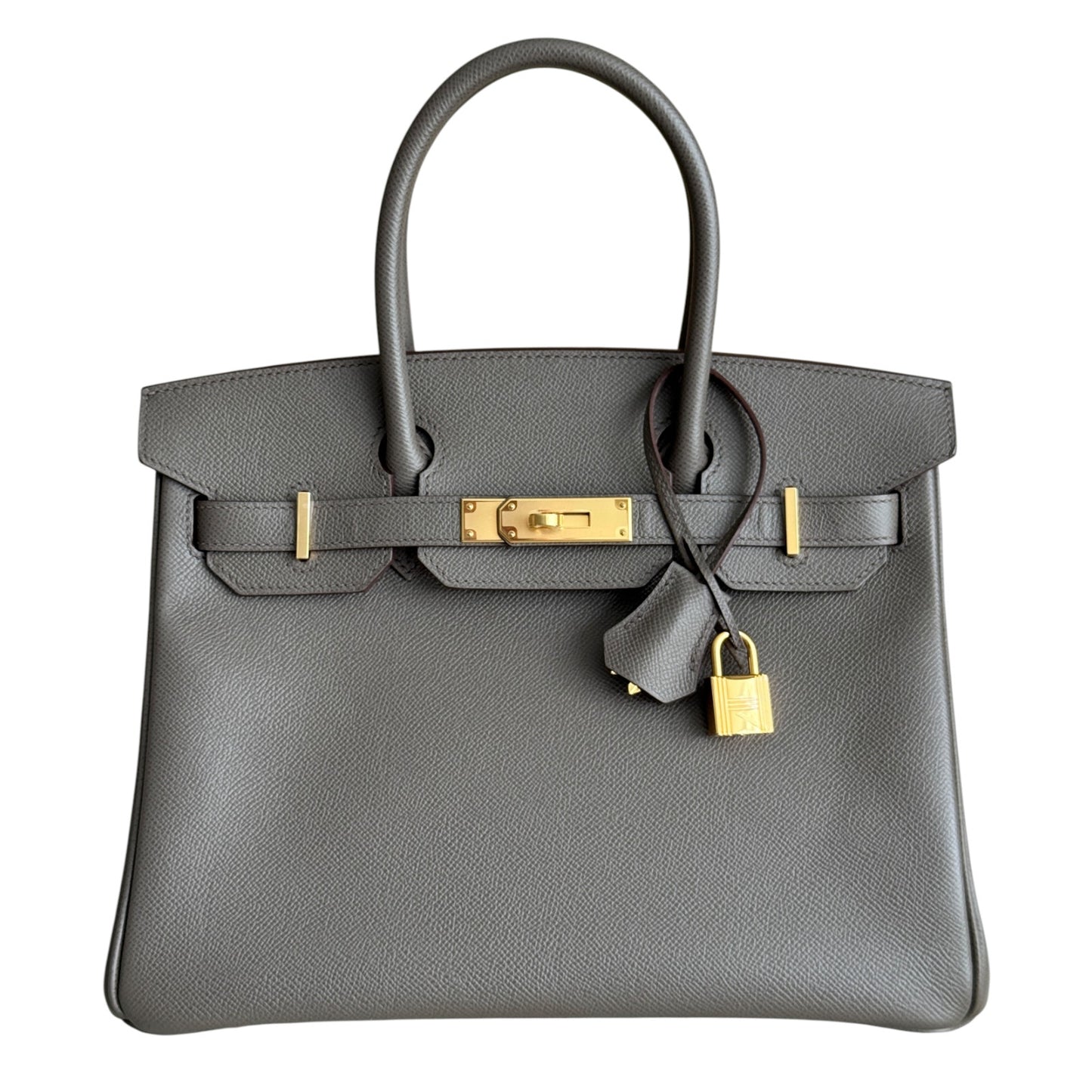 Hermes Birkin 30 Gris Etain Gray Epsom Leather Gold Hardware