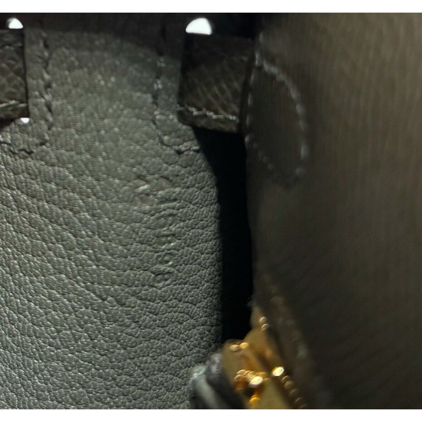 Hermes Kelly 25 Sellier Vert de Gris Green Gray Epsom Leather Gold Hardware