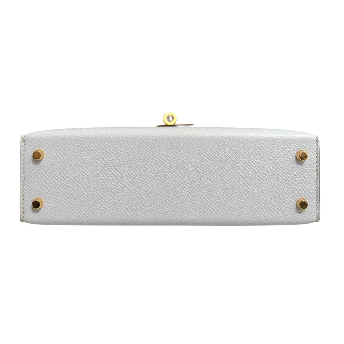 Hermes Mini Kelly Tri Color Gris Platine Mauve Pale and Vert Moyen Epsom Gold Hardware