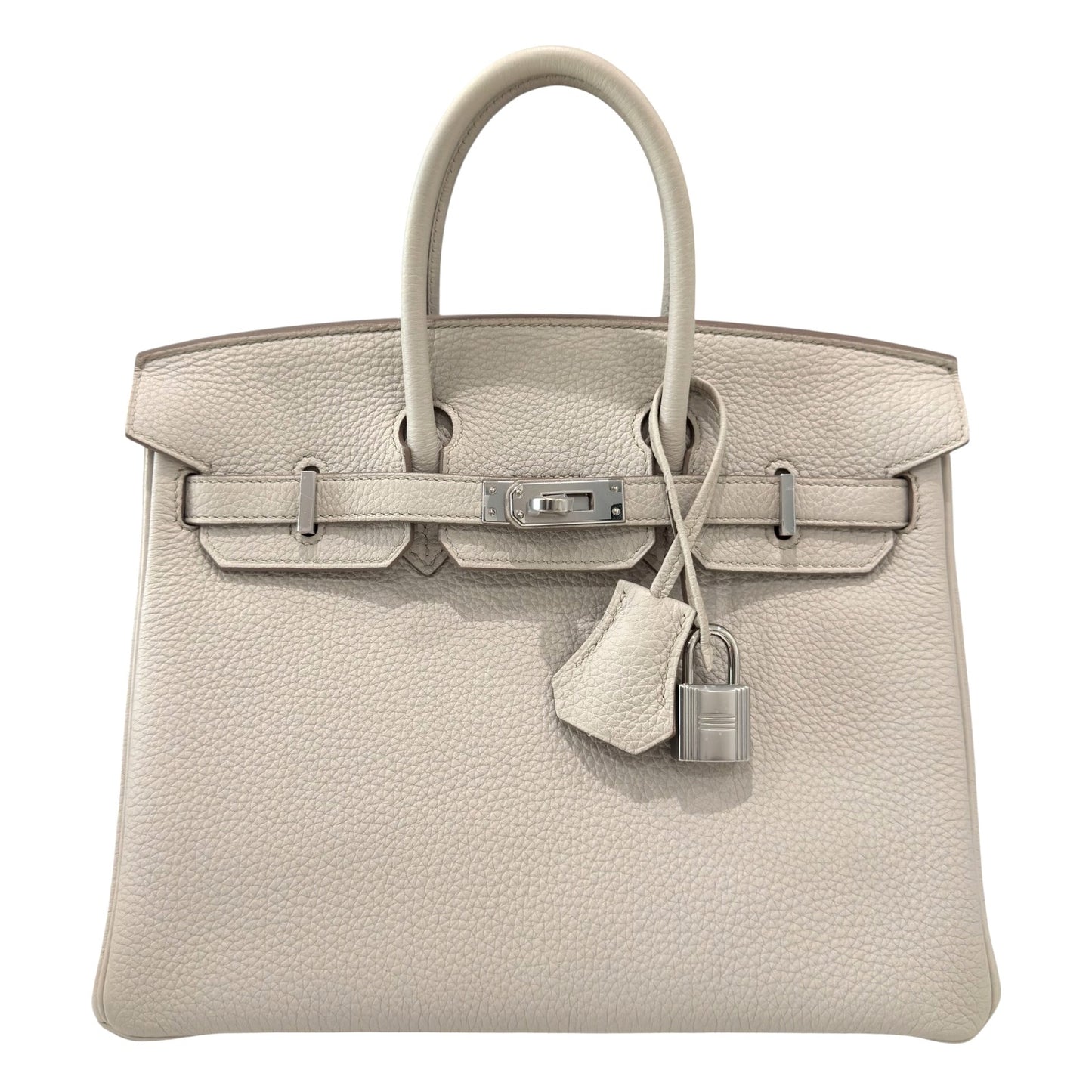 Hermes Birkin 25 Beton Cream Togo Leather Palladium Hardware Rare