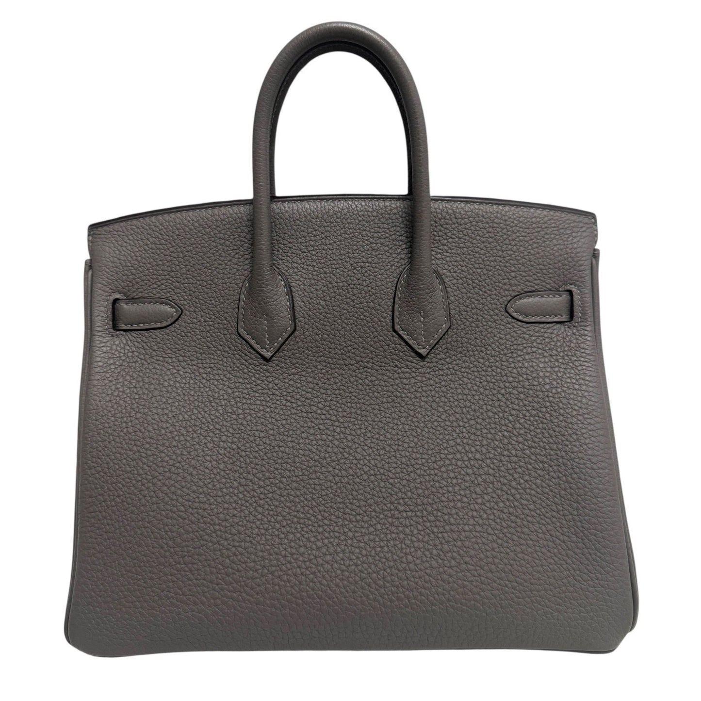 Hermes Birkin 25 Gris Meyer Gray Togo Leather Gold Hardware Handbag NEW