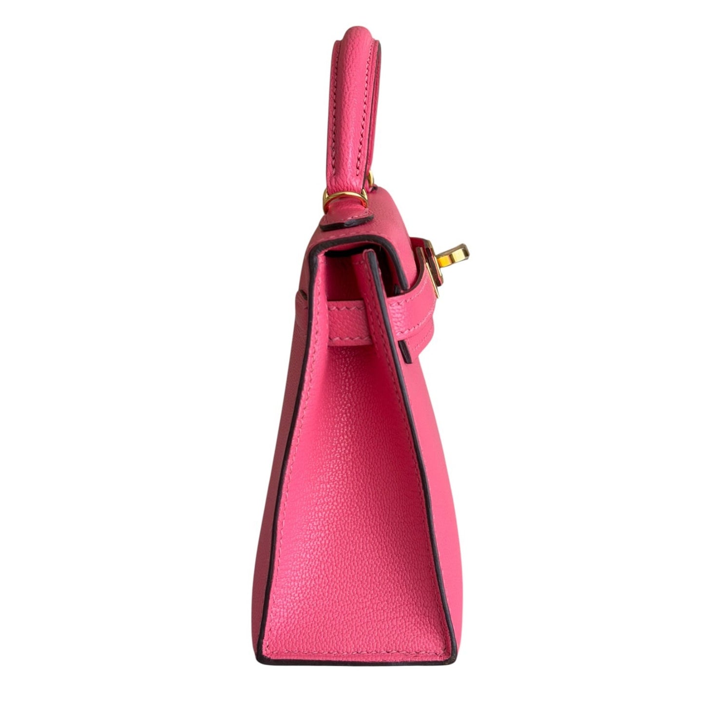 Hermes Kelly Mini 20 Rose Lipstick Pink Chèvre Leather Gold Hardware