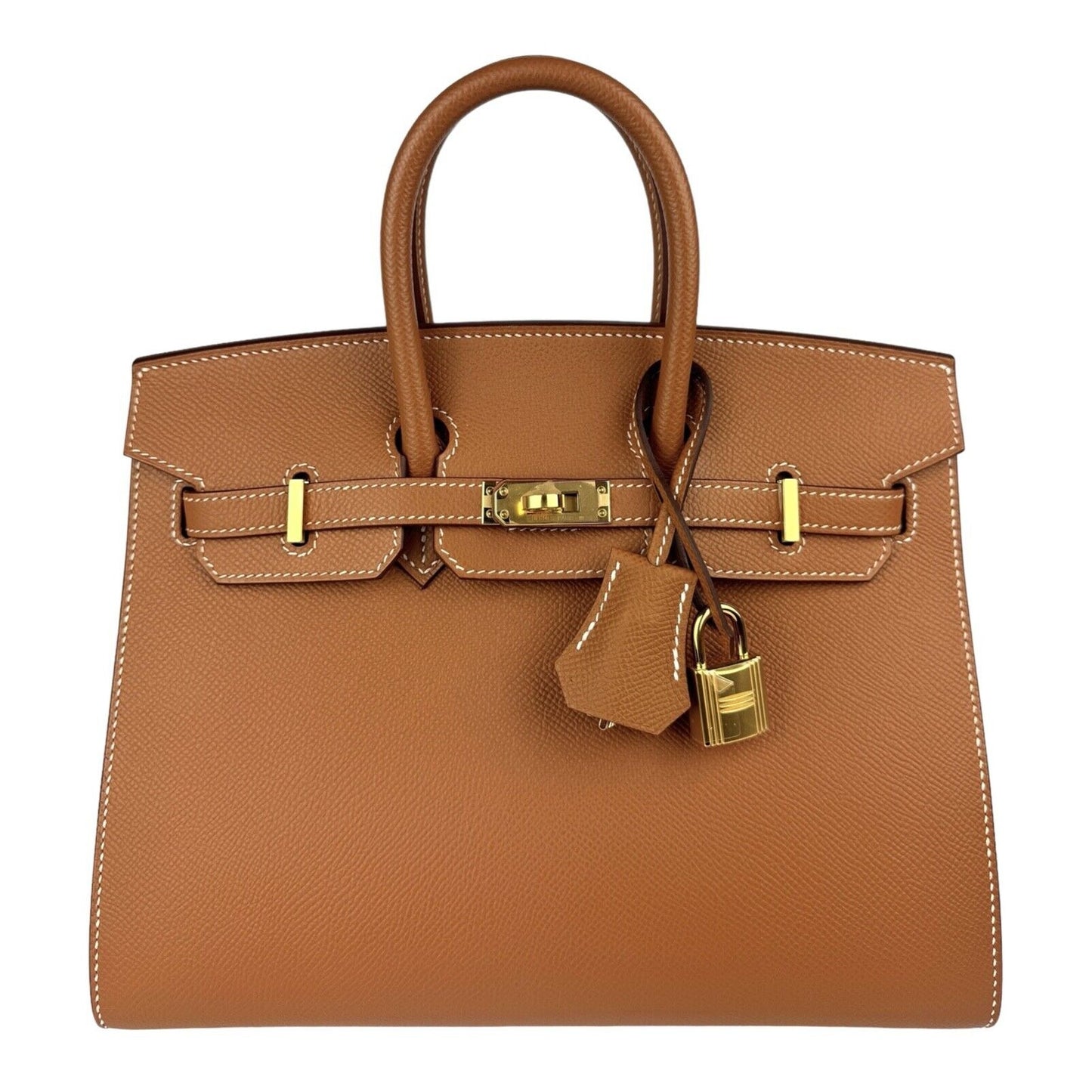 Hermes Birkin 25 Sellier Gold Tan Epsom Leather Gold Hardware Handbag 2022