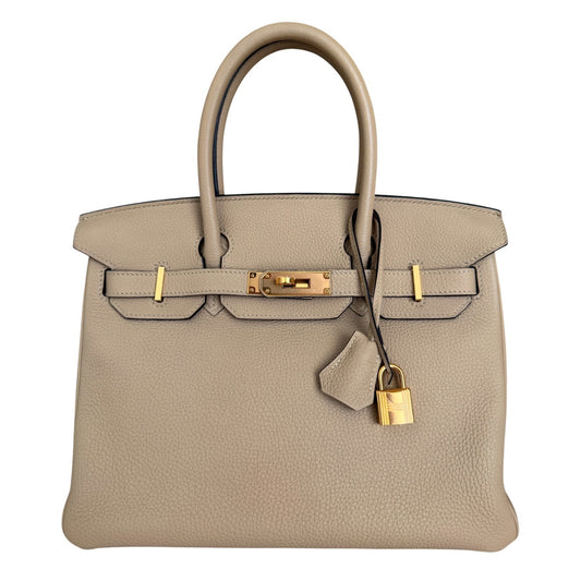 Hermes Birkin 30 Trench Beige Togo Leather Gold Hardware RARE