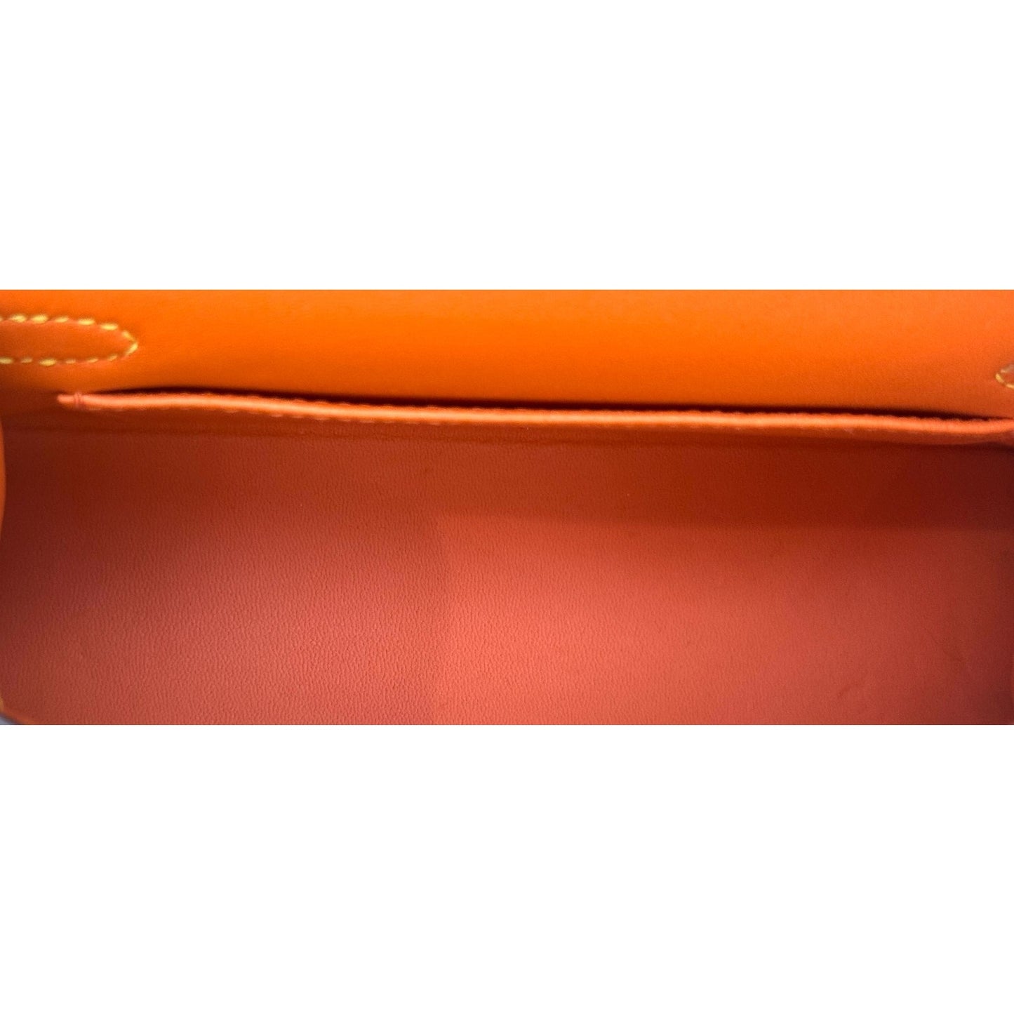 Hermes Kelly Mini 20 Verso Jaune Naples Orange Chèvre Leather Palladium Hardware