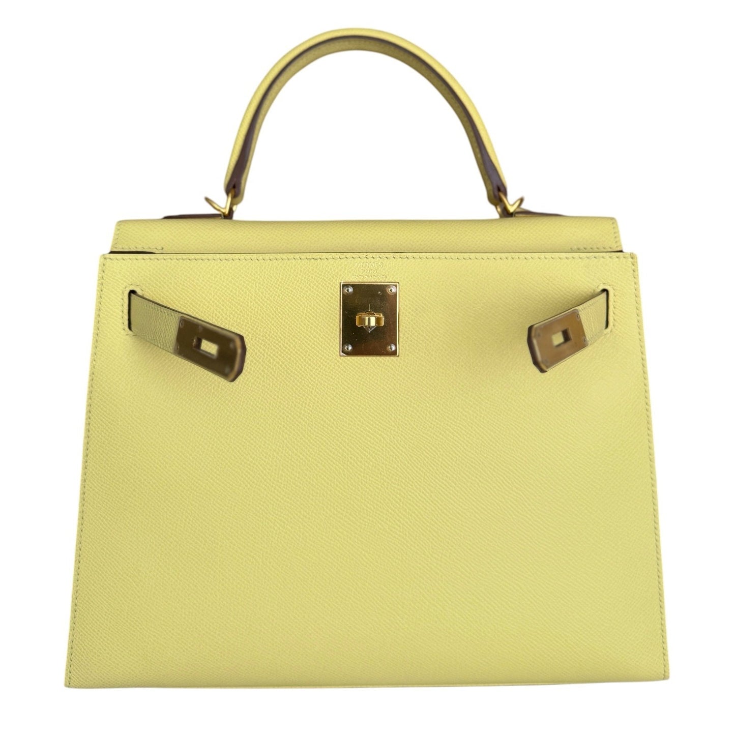 Hermes Kelly 28 Sellier Jaune Poussin Yellow Epsom Leather Gold Hardware