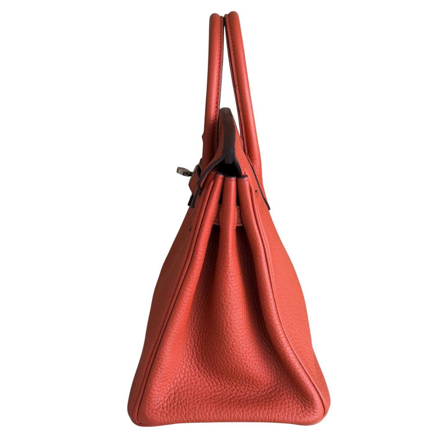 Hermes Birkin 25 Verso Feu Orange Cuivre Togo Leather Palladium Hardware RARE