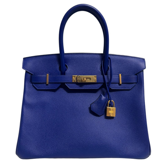Hermes Birkin 30 Blue Electric Bleu Epsom Leather Gold Hardware