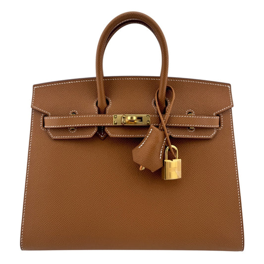 Hermes Birkin 25 Sellier Gold Tan Epsom Leather Gold Hardware