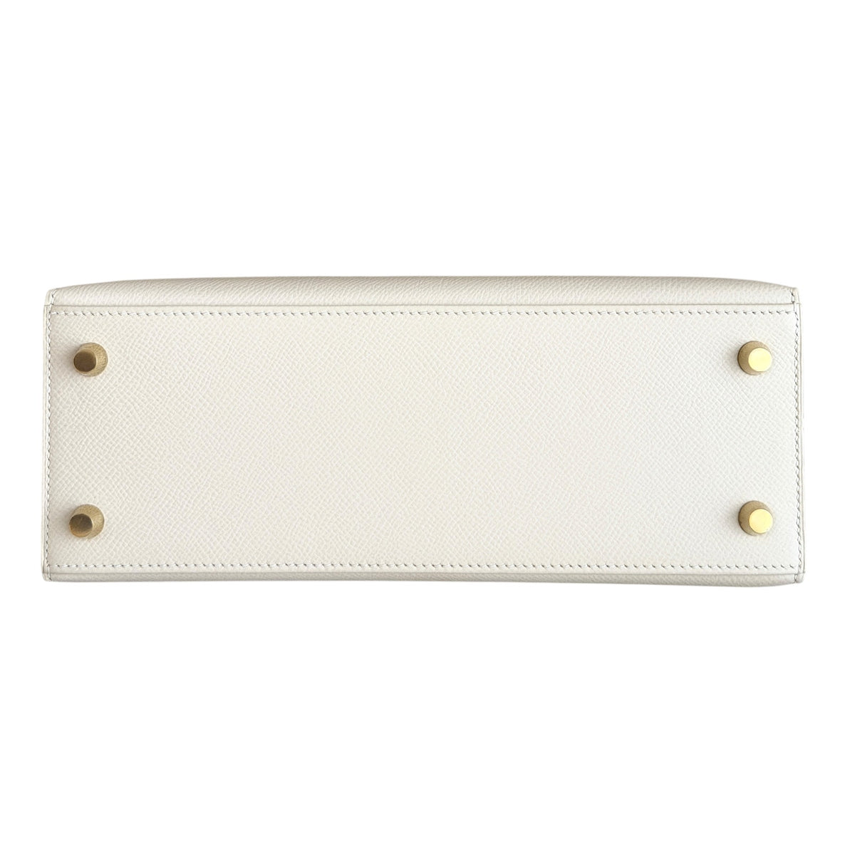 Hermes Kelly 25 Sellier Craie White Epsom Leather Gold Hardware
