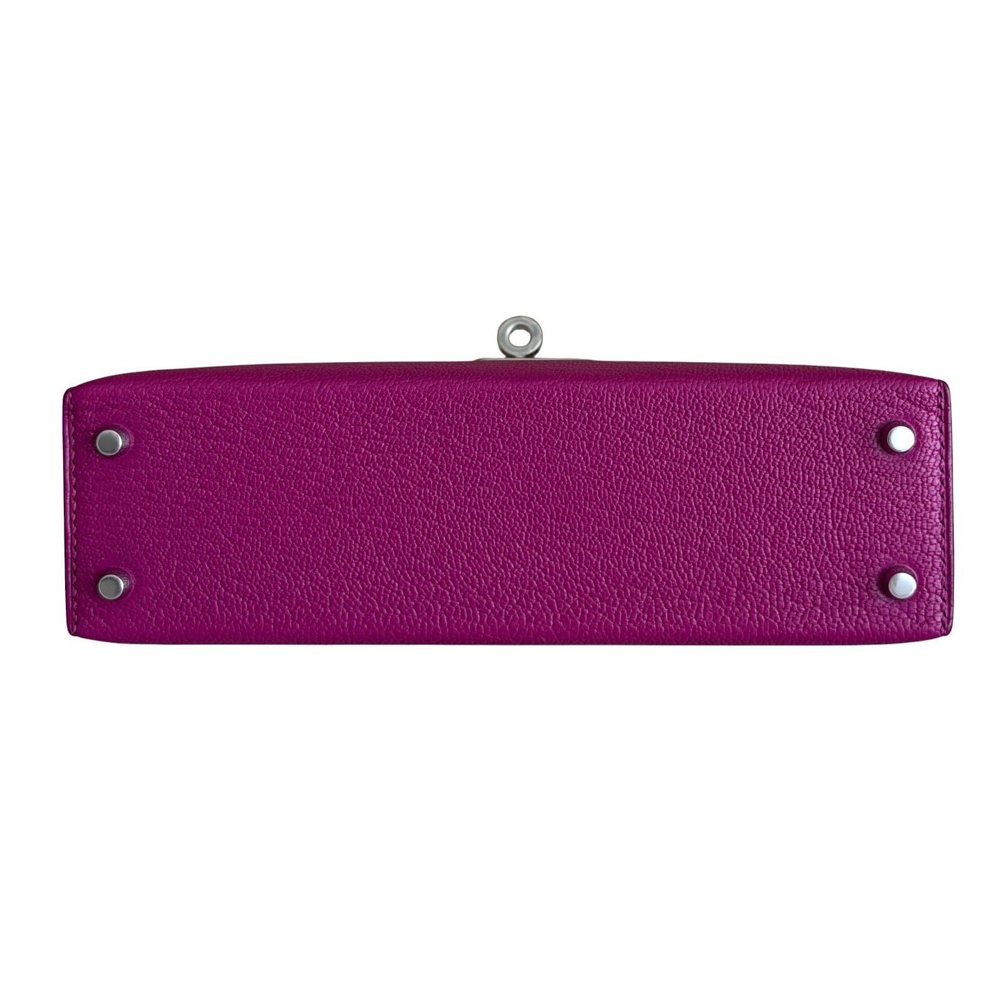 Hermes Kelly Mini 20 Rose Pourpre Pink Purple Chevre Leather Palladium Hardware