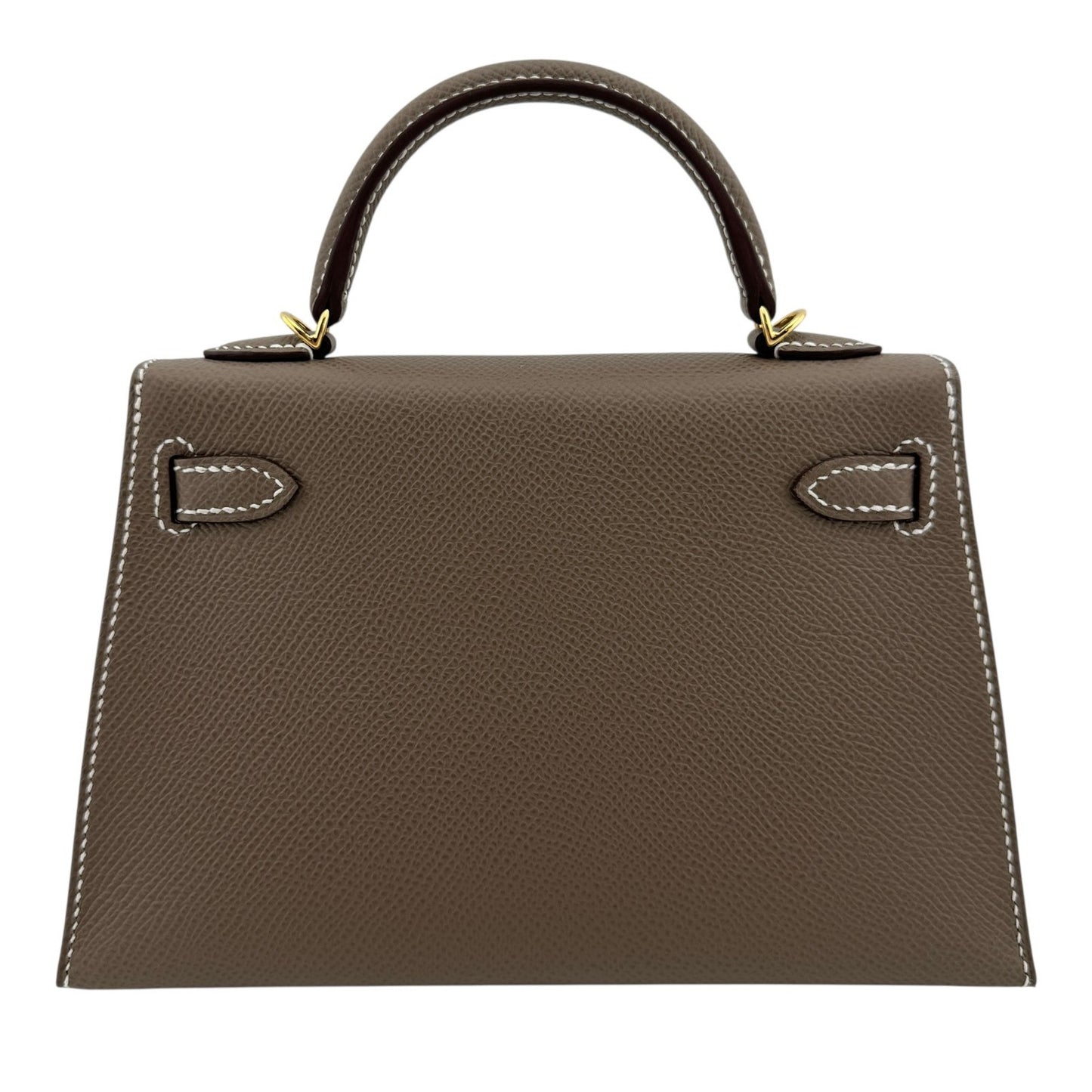 Hermes Kelly Mini 20 Etoupe Gray Epsom Leather Gold Hardware